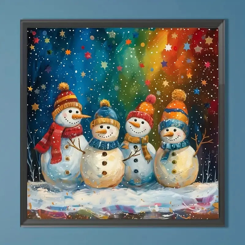 Peinture à diamant #133 30cm x 30cm Bonhommes de neige