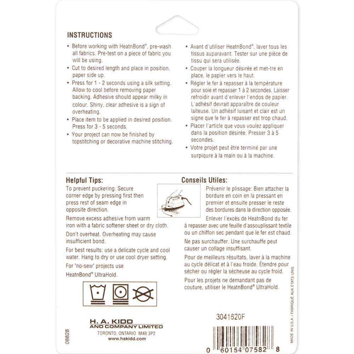 Ruban adhésif à repasser léger HEATNBOND - 22mm x 13.7m (7/8″ x 15v.)