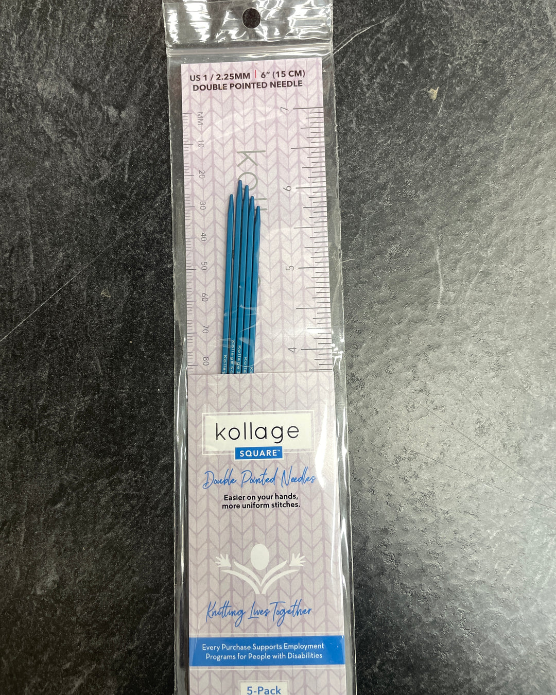 Aiguilles Double pointes de Kollage 6’’ (15cm) Bleu