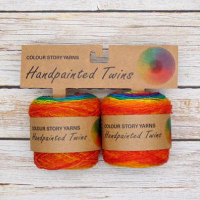 Handpainted Twins.Colors story yarn.