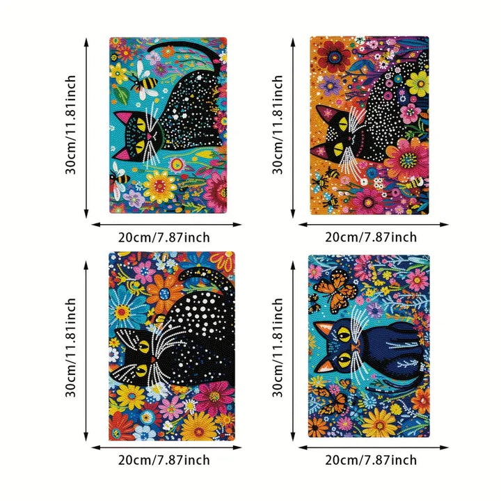 4 Napperons en Diamonds painting #155 20cmx30cm Chats