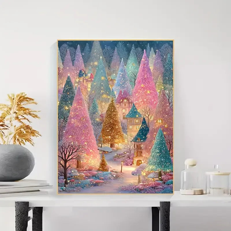 Peinture à diamant suspendu #137  30cmx40cm  Arbres de Noel