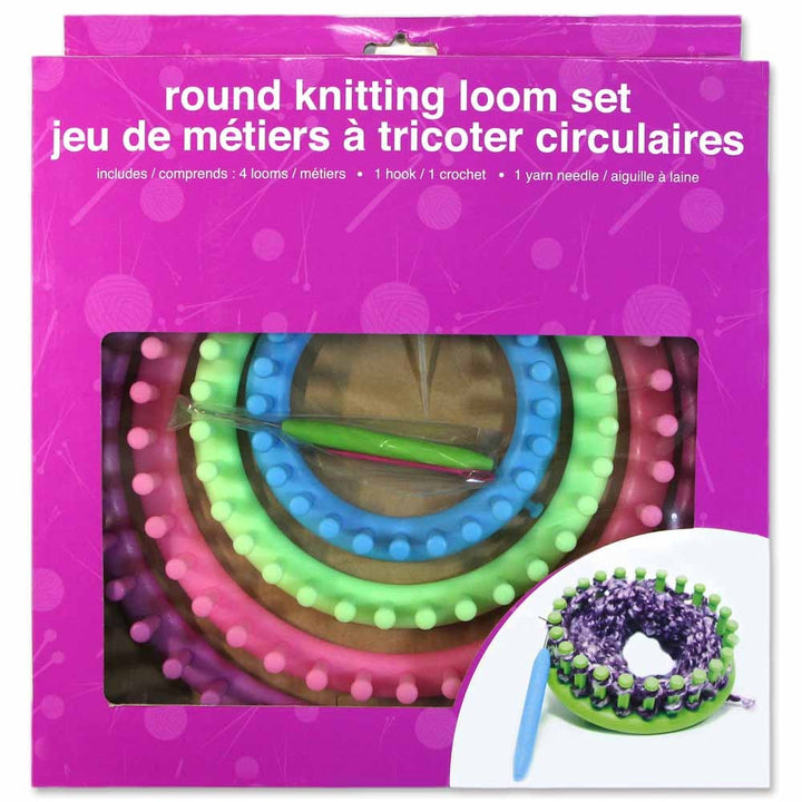 Métier à tricoter circulaire (Jeu de 4) - Couleurs pastel