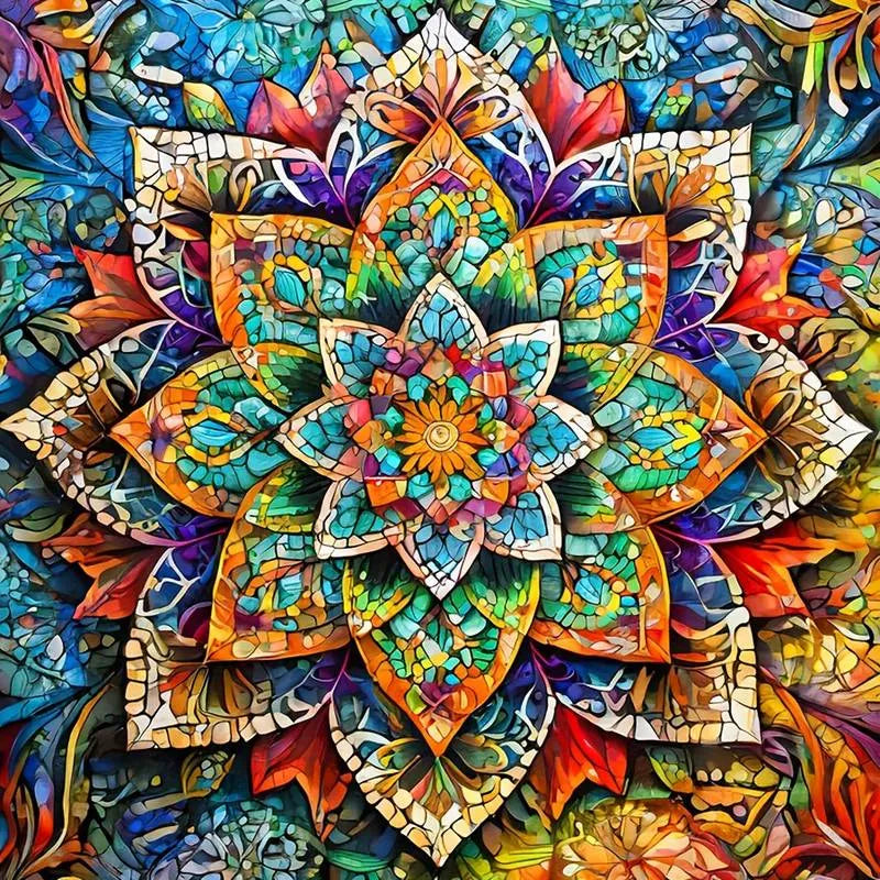 Peinture à diamant #94 40cm x 40cm  Mandala