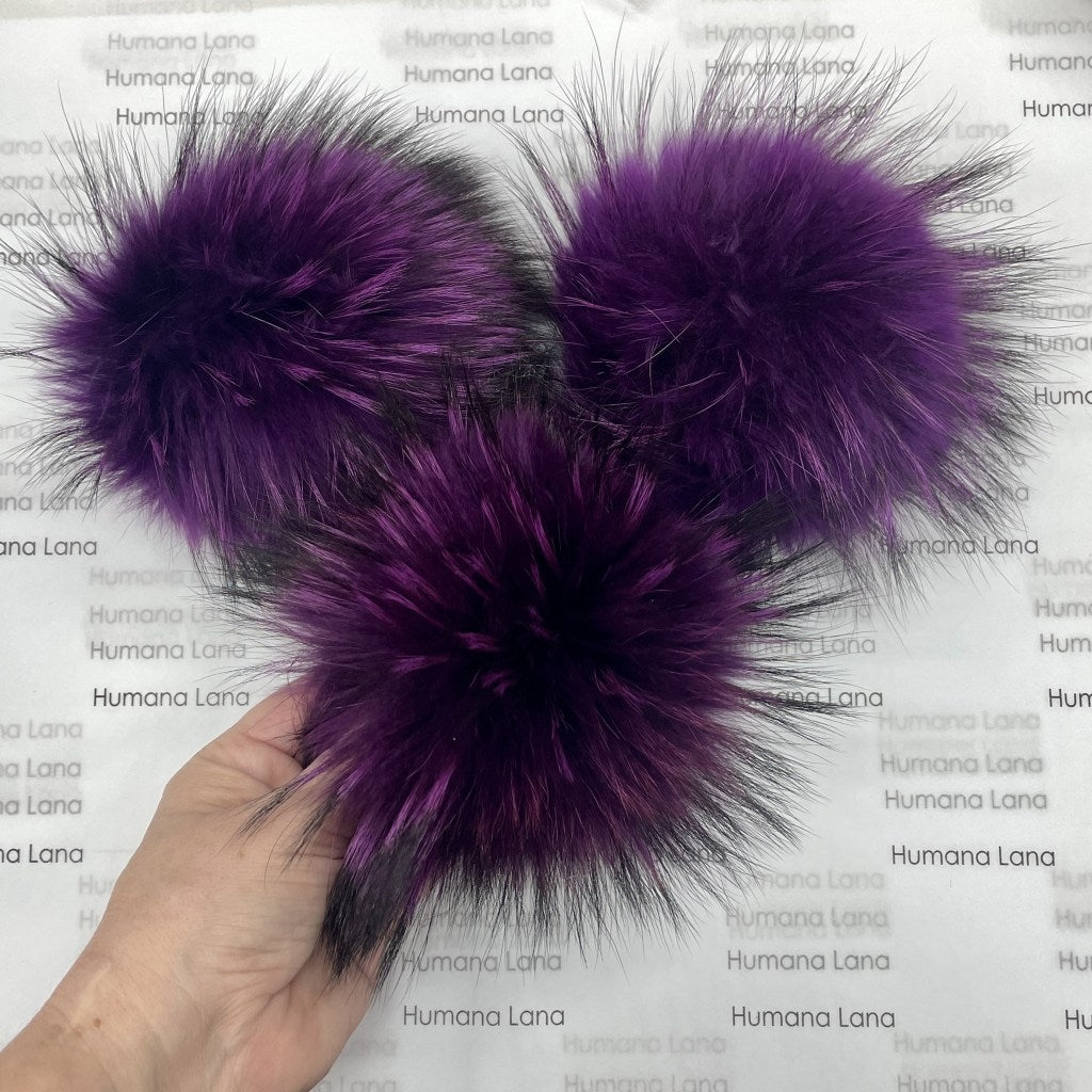 Pompon en fourrure de raton Zinzolin
