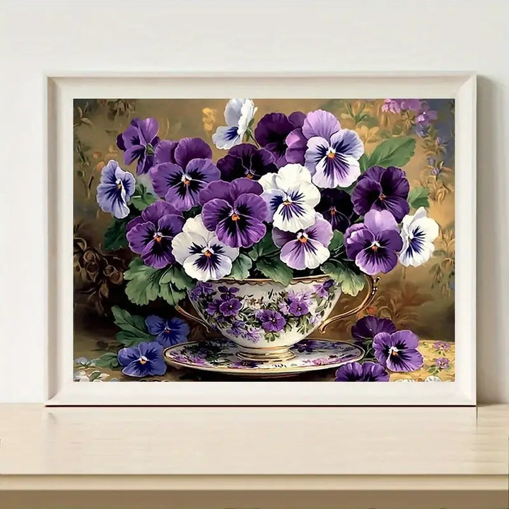 Peinture à diamant #7 30cm x 40cm Violettes Africaines