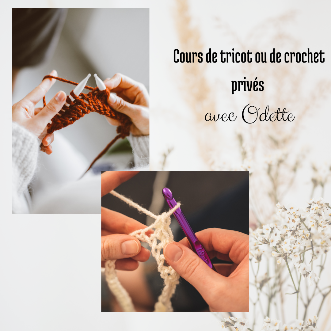 Cours privés de tricot ou de crochet.
