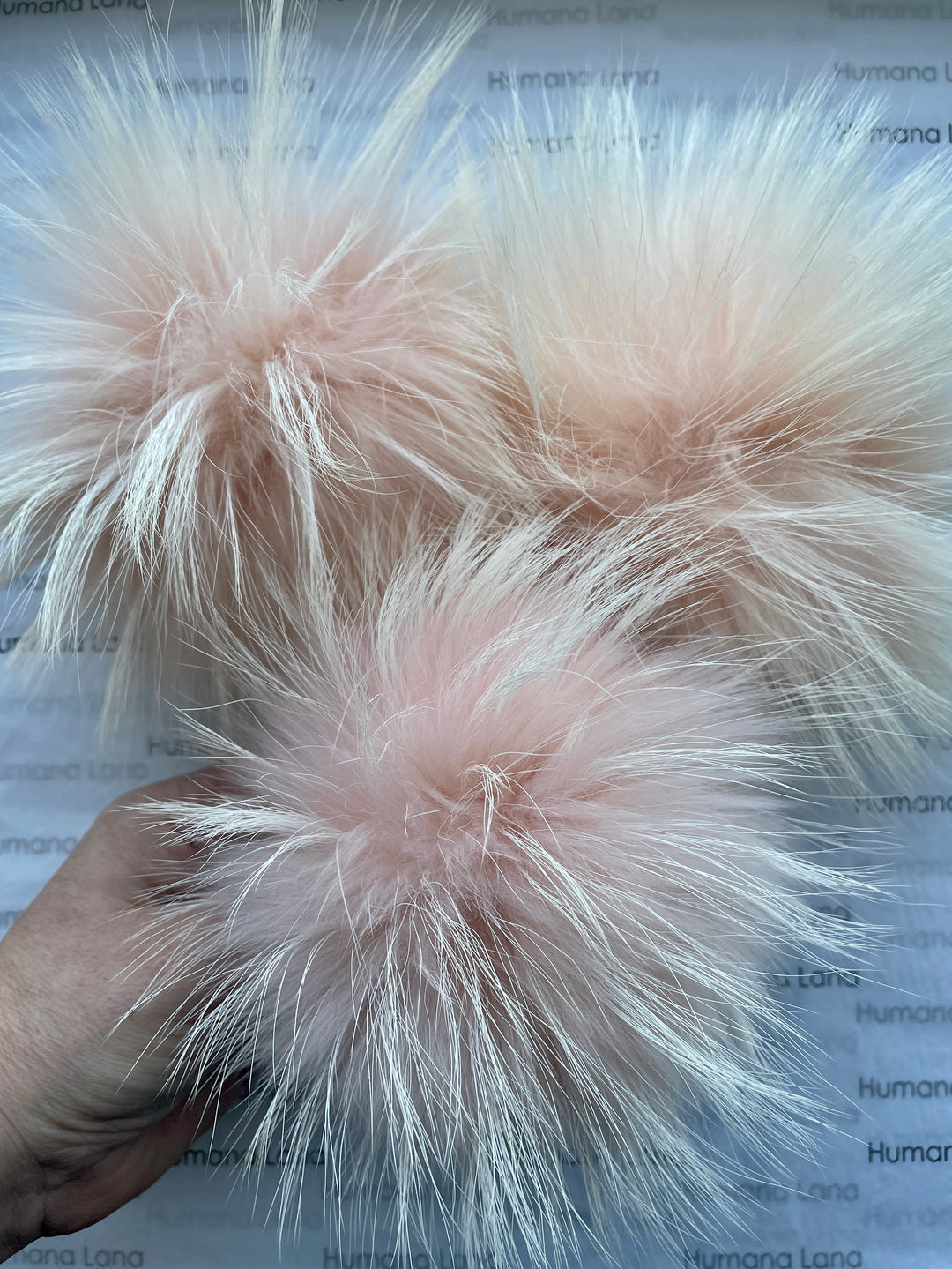 Pompon en fourrure de raton Rose pêche