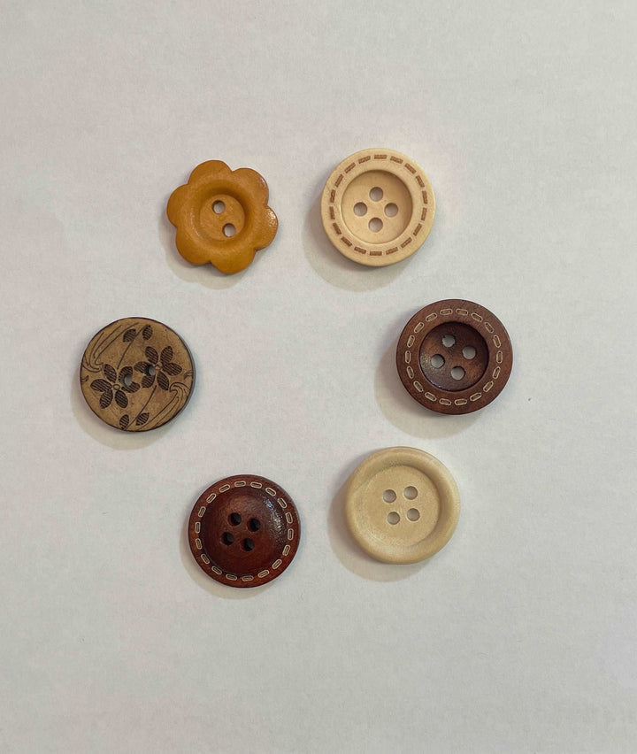 2 boutons de bois à 2 ou 4 trous (20mm)