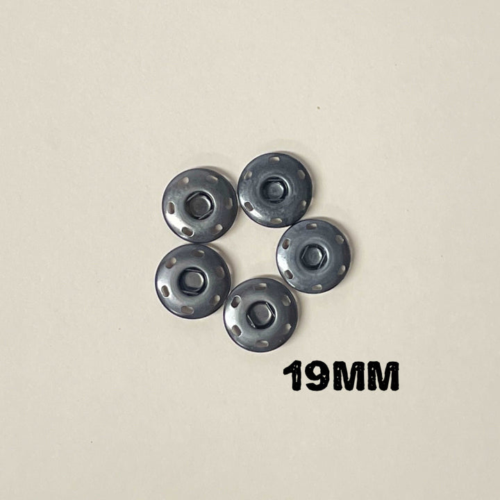 5 boutons-pression 17mm ou 19mm