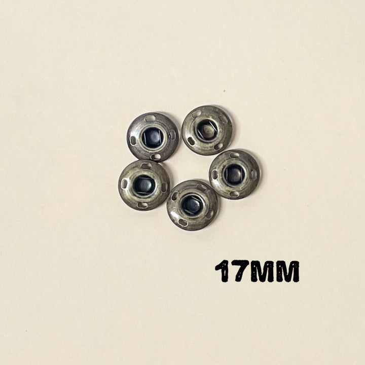 5 boutons-pression 17mm ou 19mm