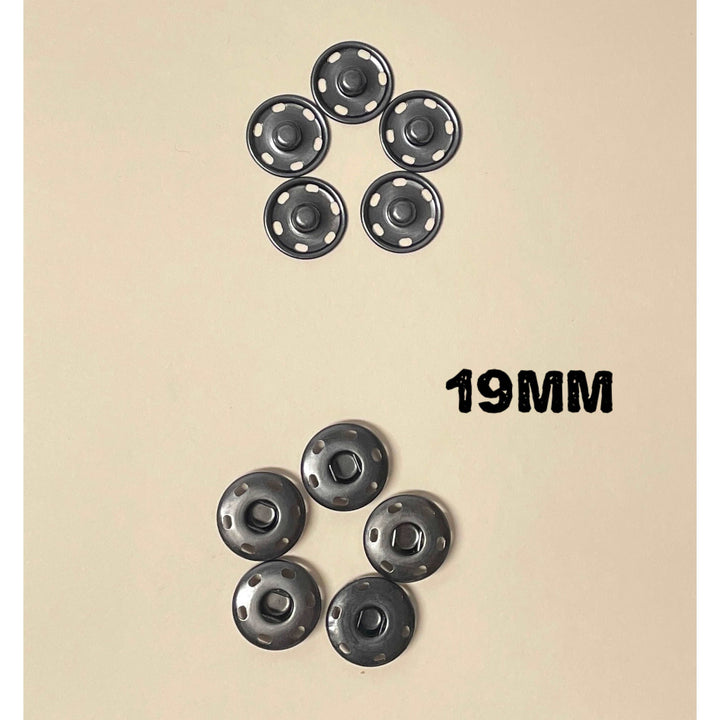 5 boutons-pression 17mm ou 19mm