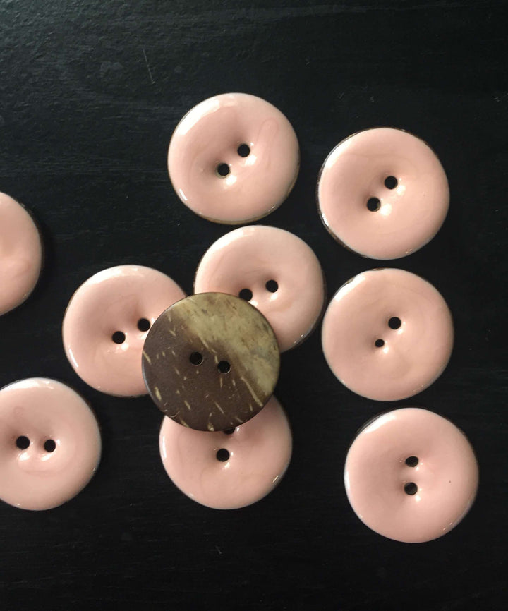 2 boutons en noix de coco (25mm)