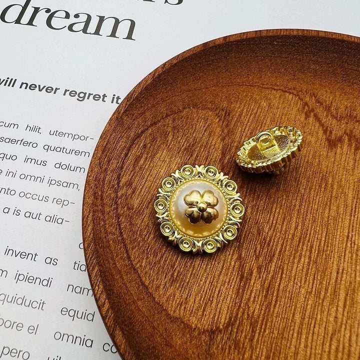 Bouton rond en métal et perles de 18mm/23mm