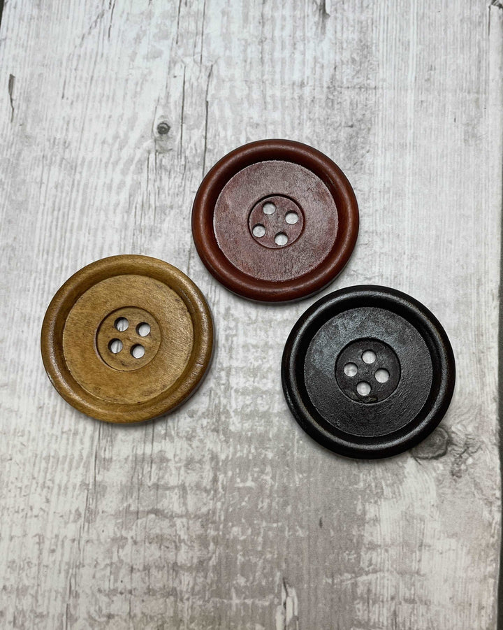Bouton en bois de 40mm (vendu en pack de 3)