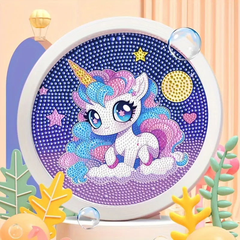 Peinture à diamant #104 Avec Cadre 16.9cm x 16.9cm Licorne