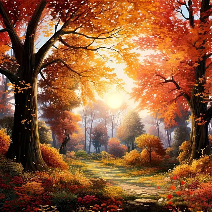 Peinture à diamant #52 40cmx40cm Forêt d'automne