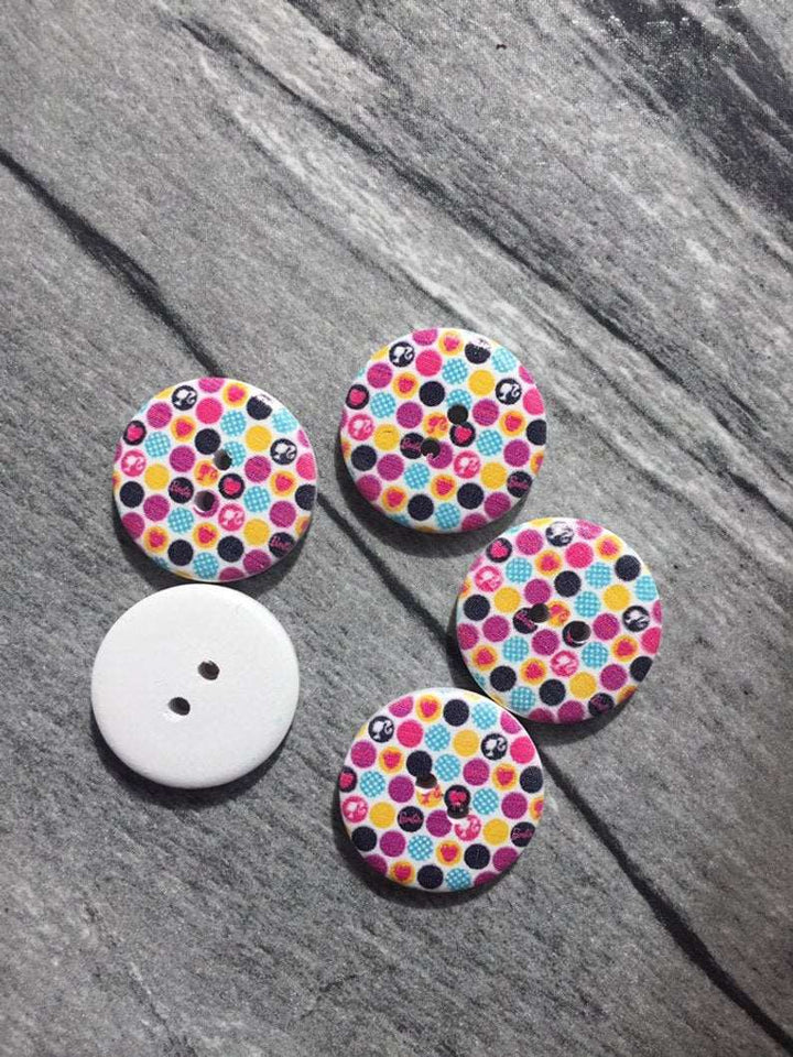 5 Boutons à 2 trous de 25mm