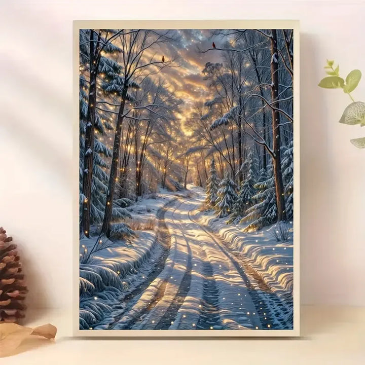 Peinture à diamant  #138  30cmx40cm  Paysage d'hiver