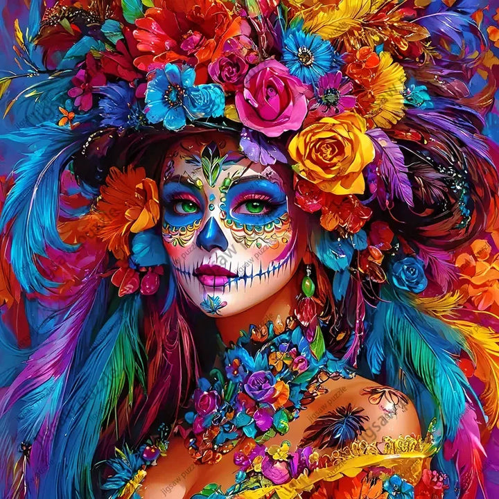 Peinture à diamant #37 40cm x 40cm  Femme art mexicaine