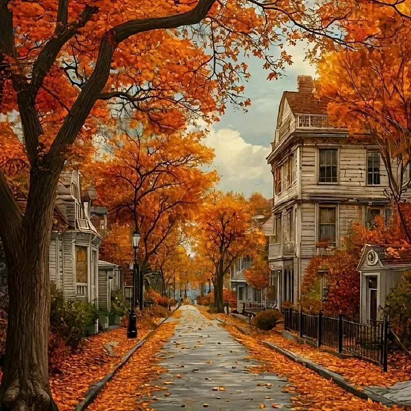 Peinture à diamant #60 40cmx40cm Village d'automne