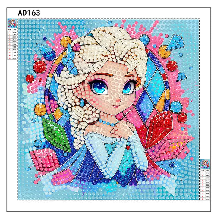 Peinture à diamant #131  15cm x 15cm Princesse Elsa sans cadre