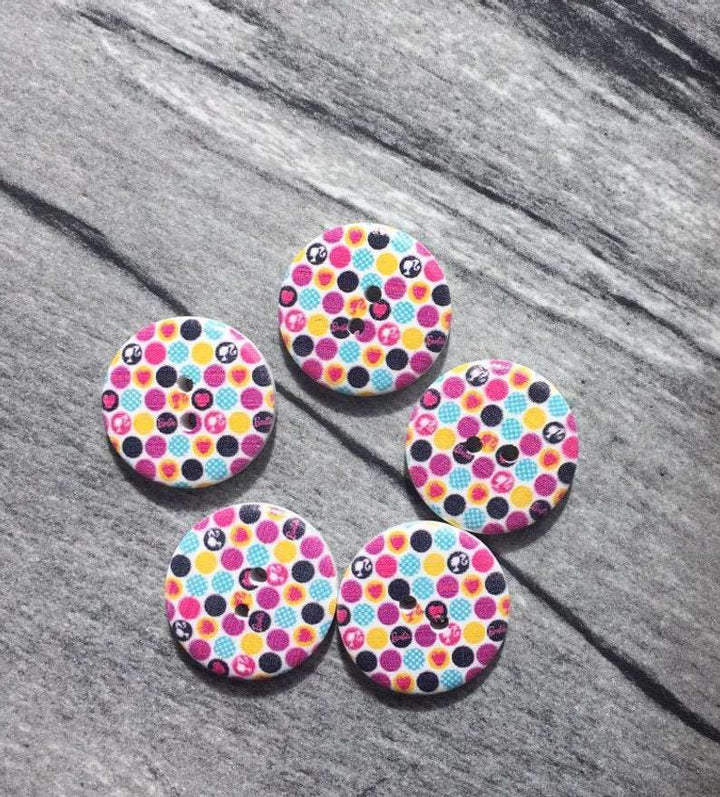 5 Boutons à 2 trous de 25mm