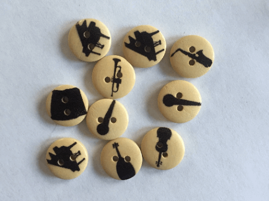 5 Boutons à 2 trous (15mm)