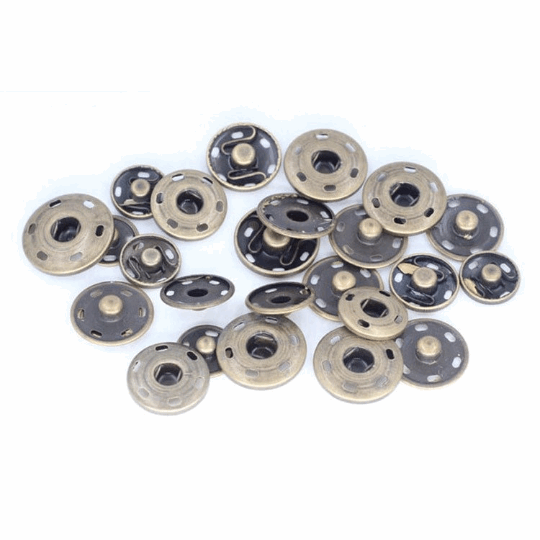 5 boutons-pression 17mm ou 19mm