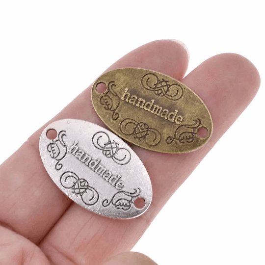 2 étiquettes de métal (Hand made)