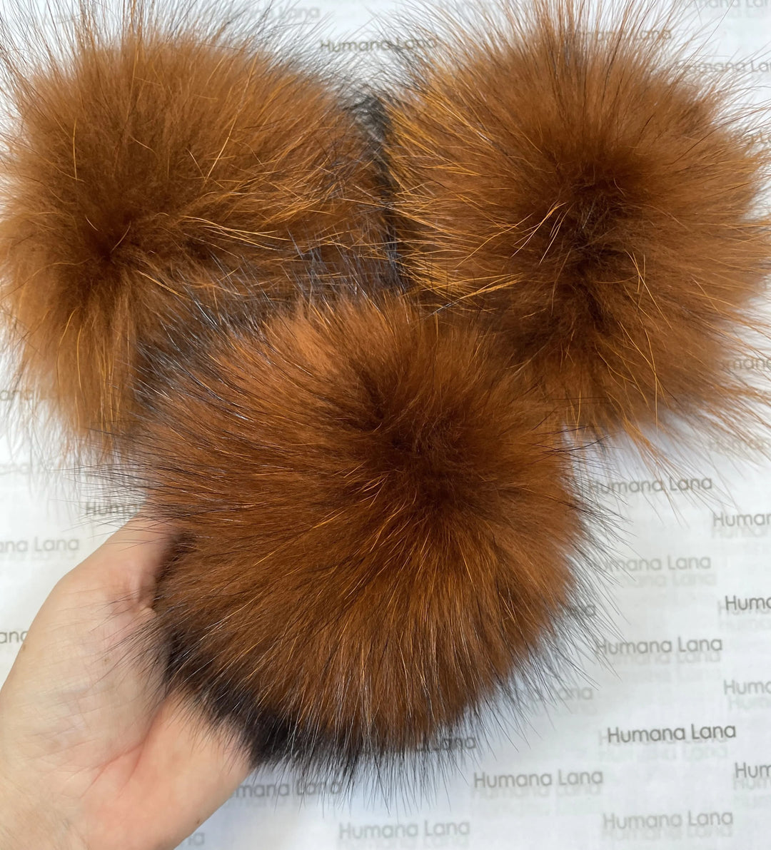 Pompon en fourrure Brun roux