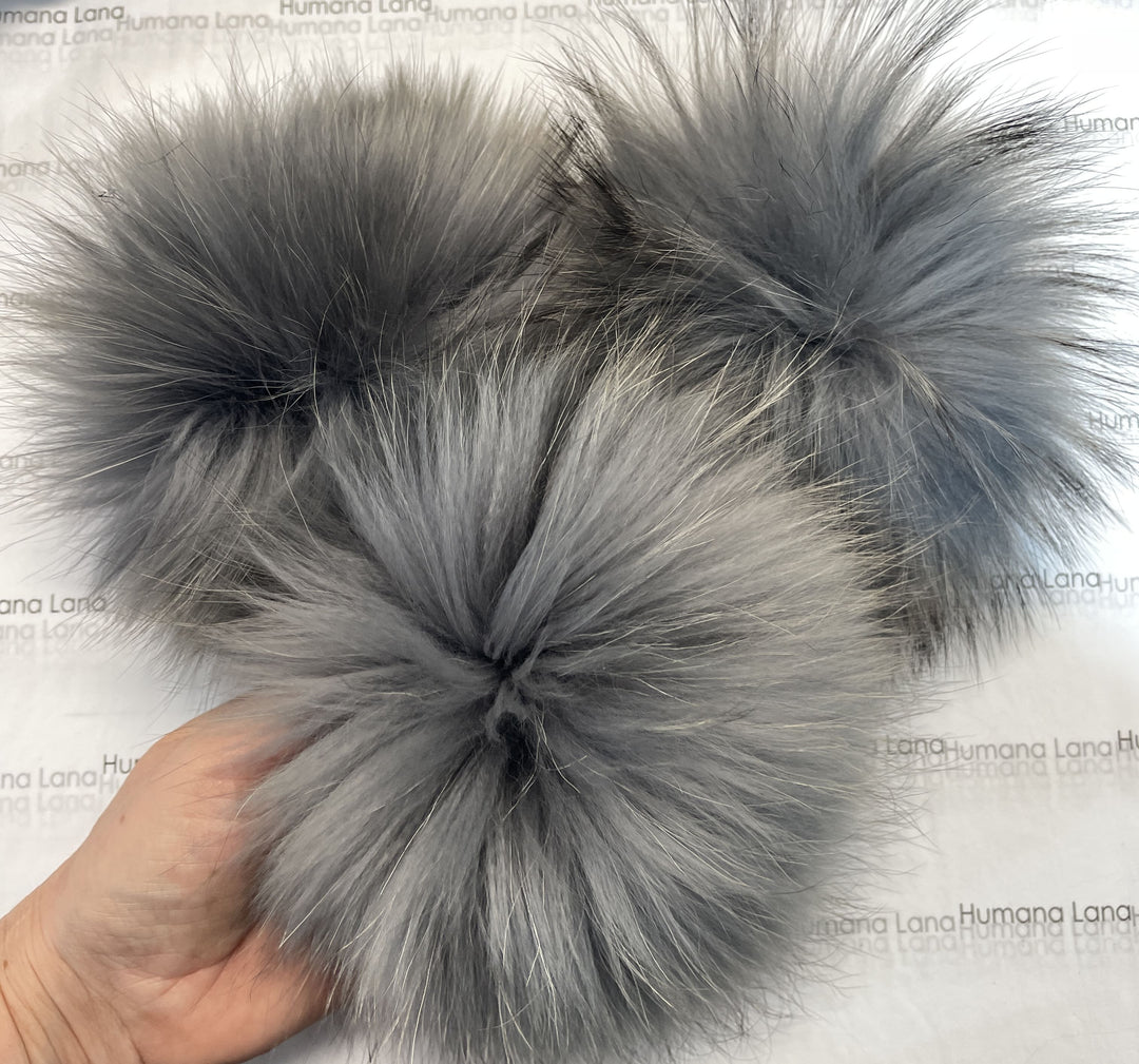 Pompon en fourrure Gris platine