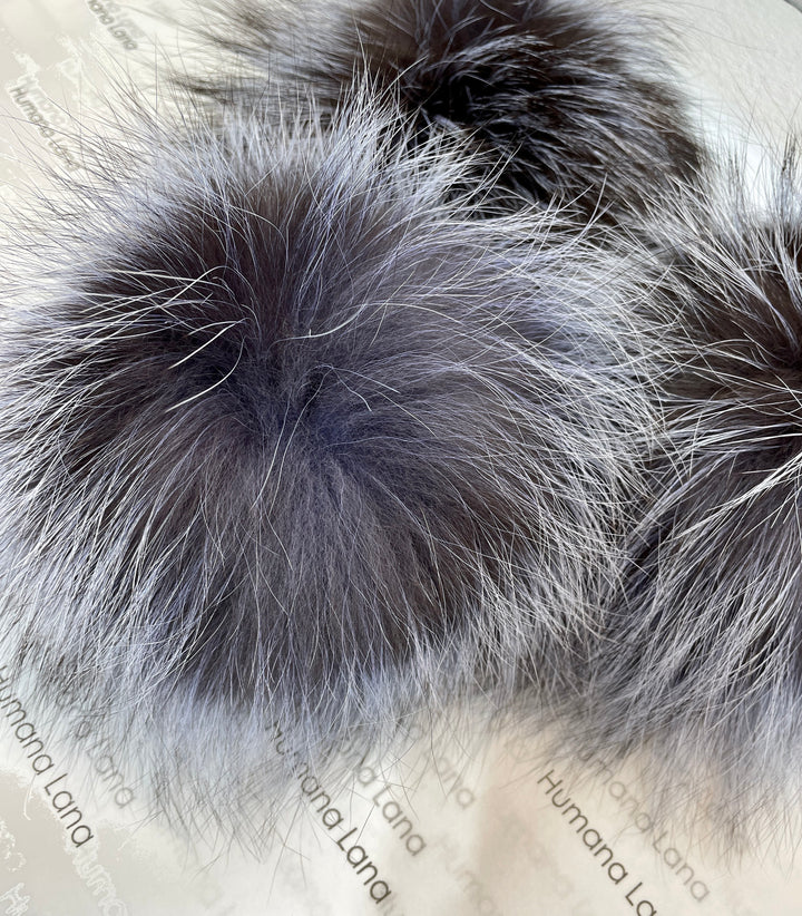 Pompon en fourrure de renard Blue frost