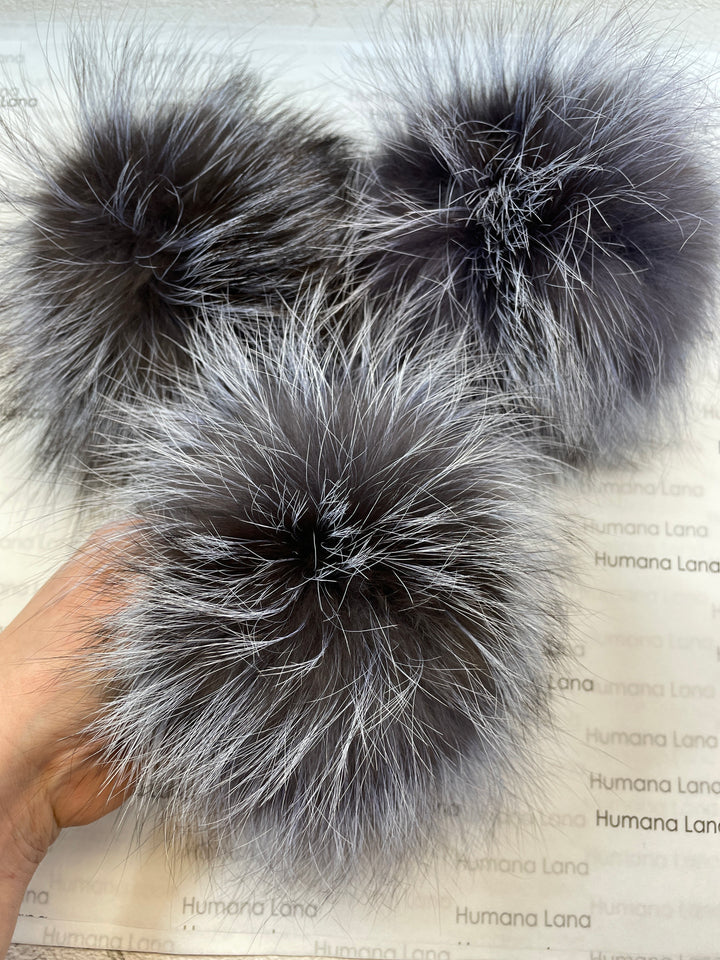 Pompon en fourrure de renard Blue frost