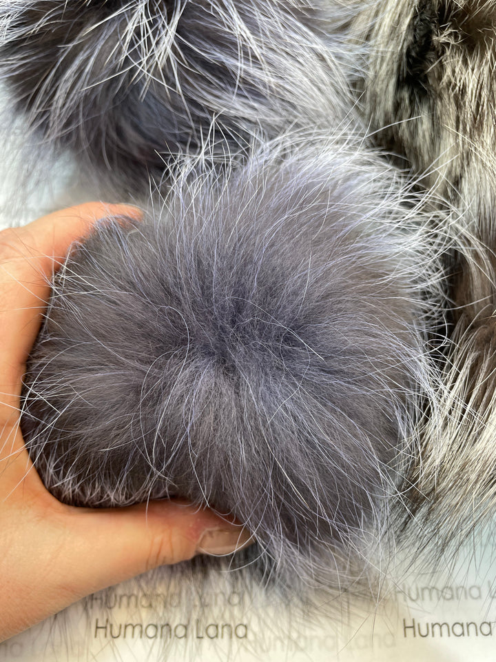 Pompon en fourrure de renard Blue frost