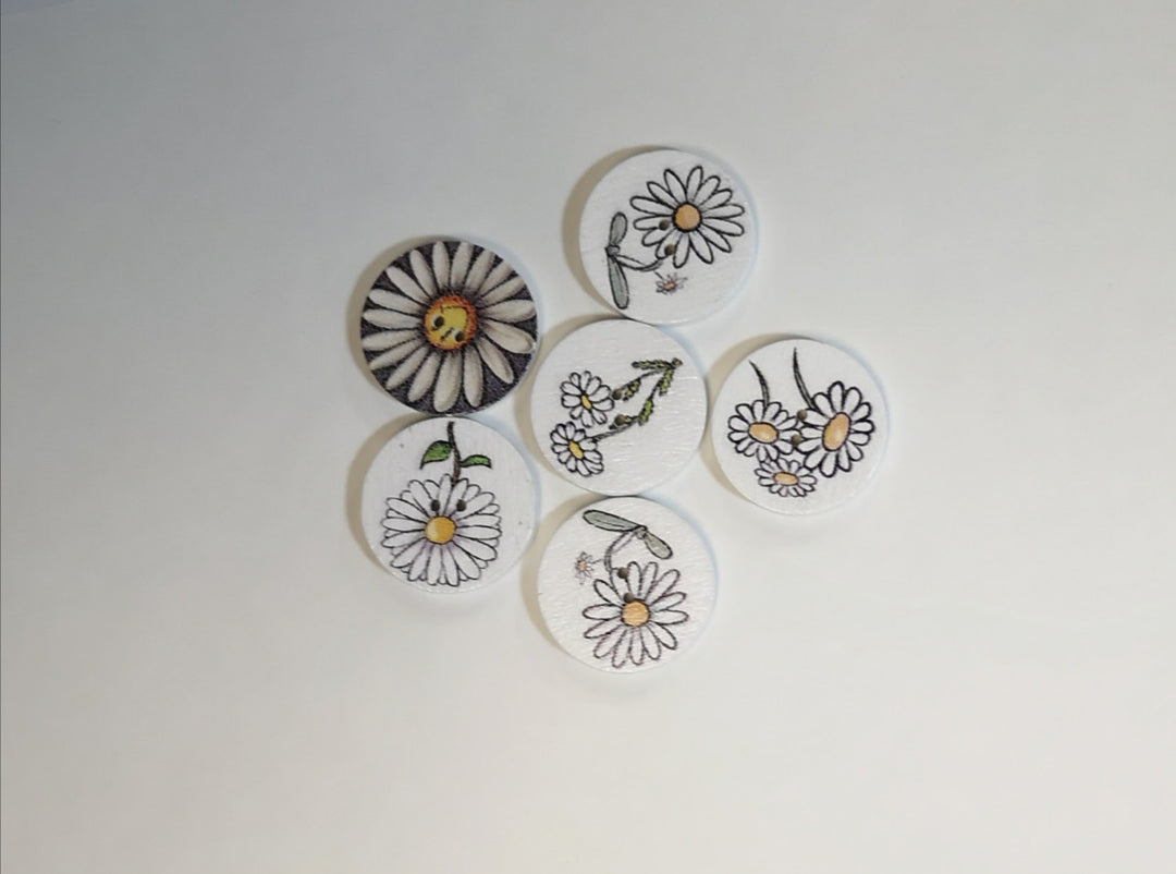 10 boutons de bois à 2 trous (20mm)