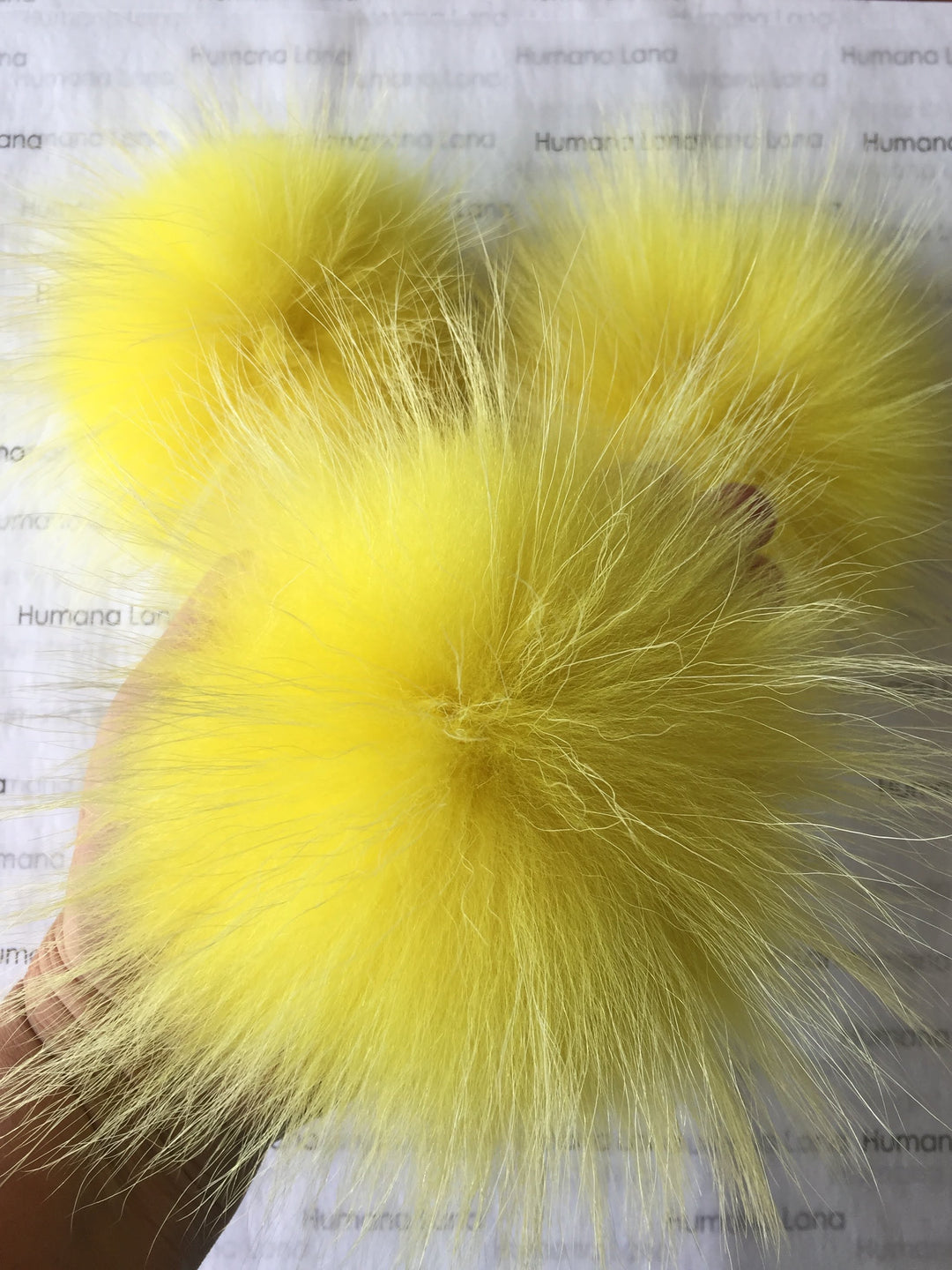 Pompon en fourrure Jaune canard