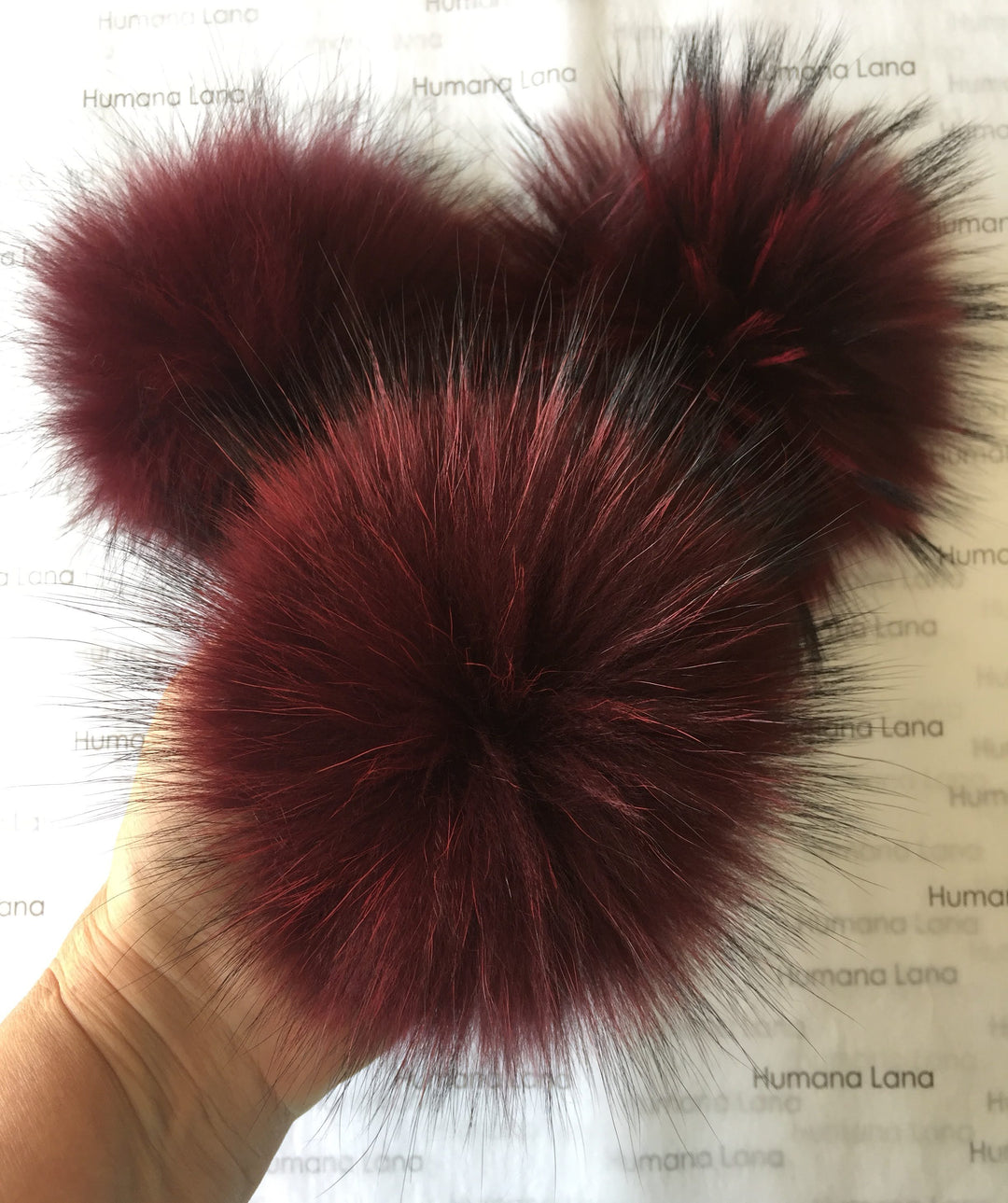 Pompons en fourrure Bourgogne