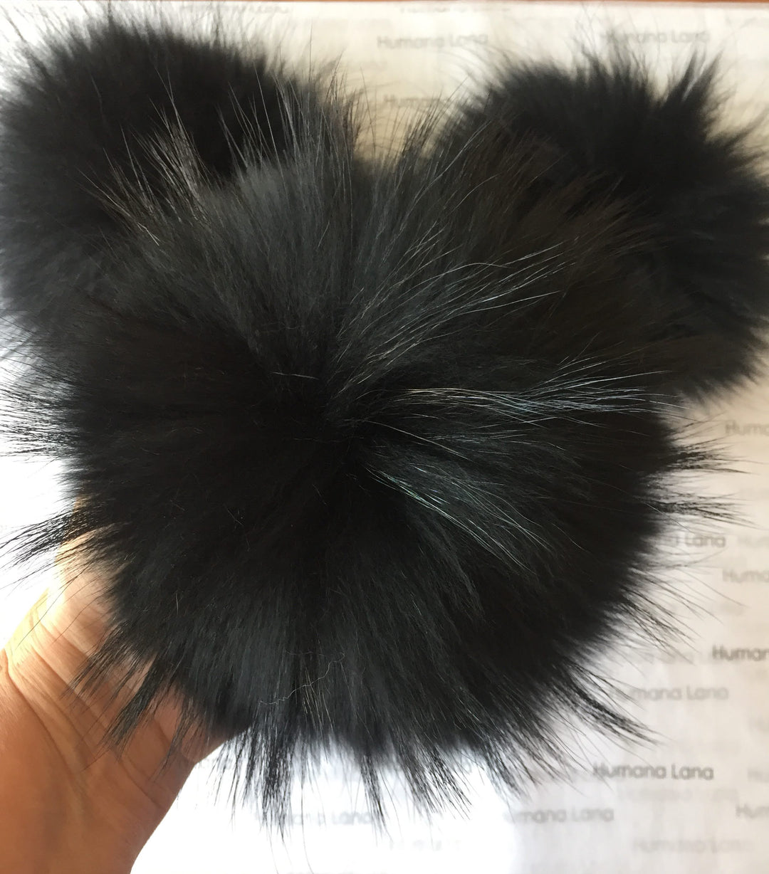 Pompon en fourrure Noir