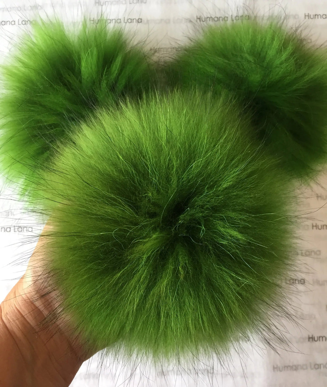 Pompon en fourrure Vert