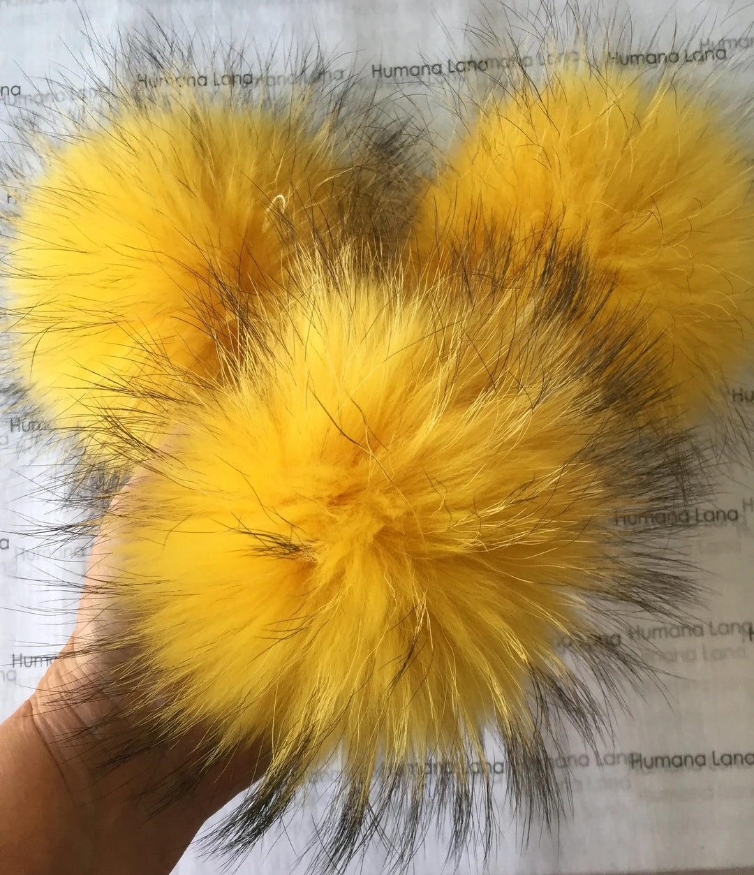 Pompon en fourrure Jaune