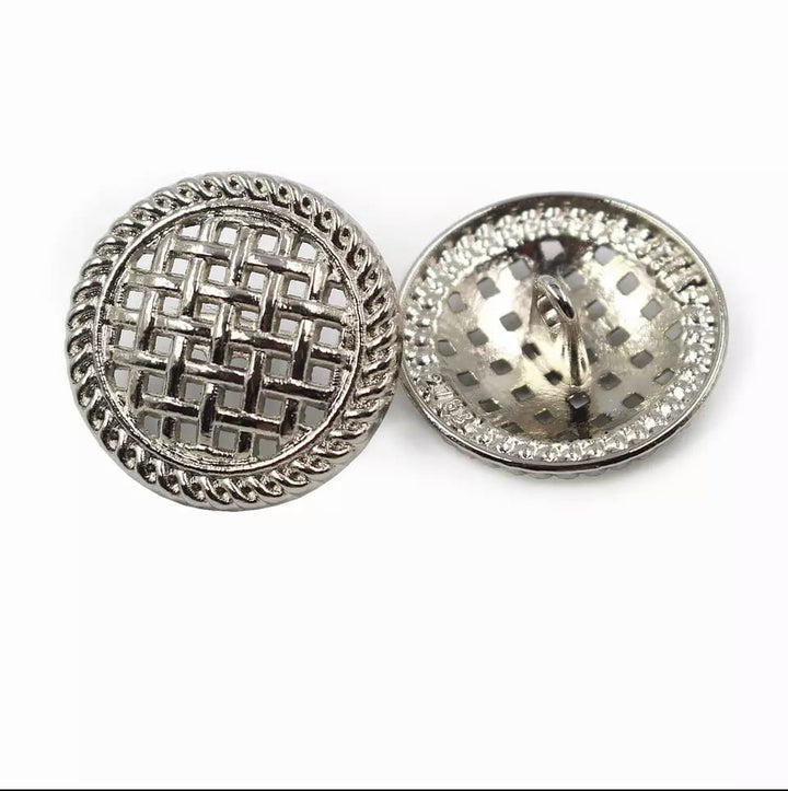 2 Boutons rond en métal 22mm