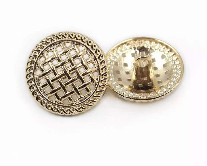 2 Boutons rond en métal 22mm