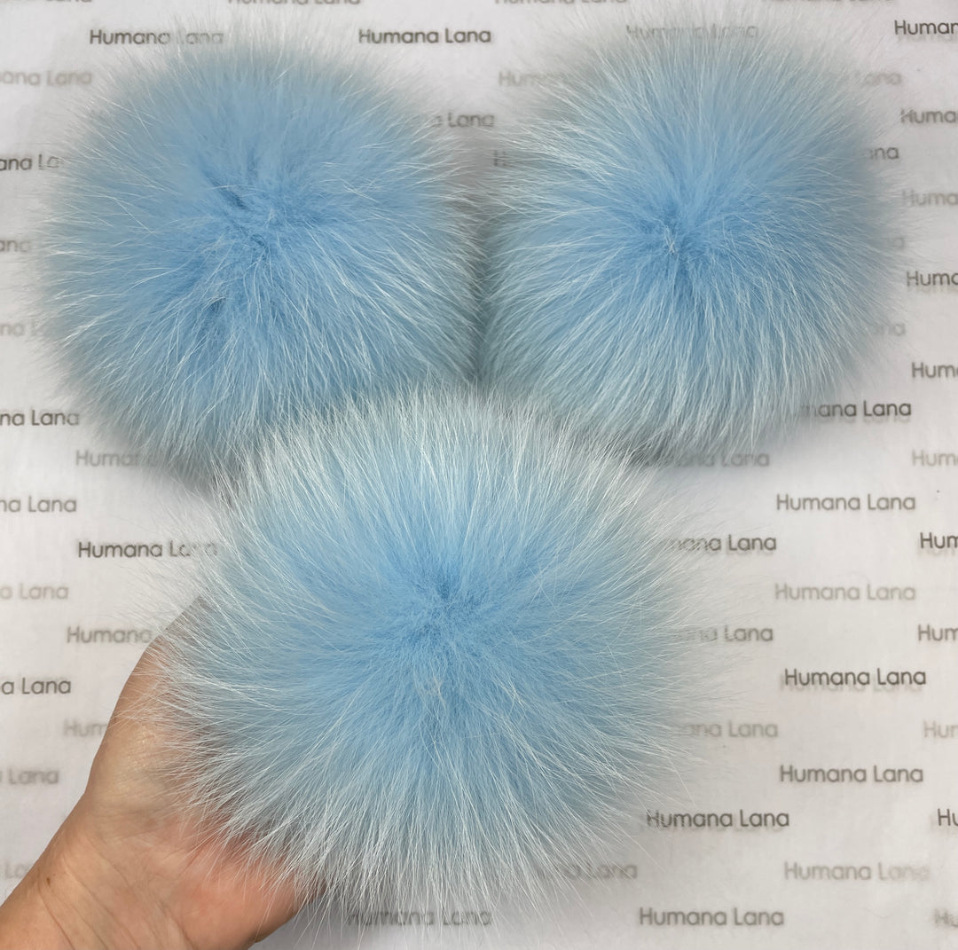 Pompons de renard Bleu ciel