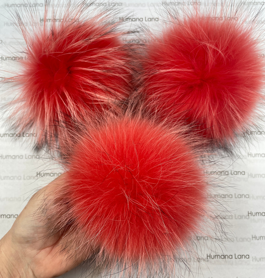 Pompons en fourrure Orange sanguine