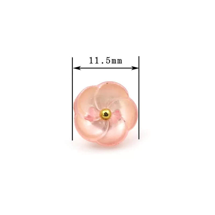 5 boutons en acrylique bouton de fleur (1cm)