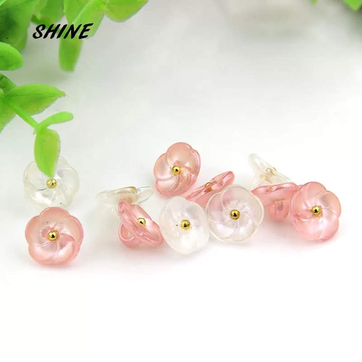 5 boutons en acrylique bouton de fleur (1cm)