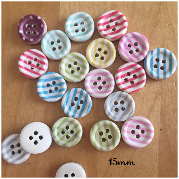 5 Boutons à 4 trous (15mm)