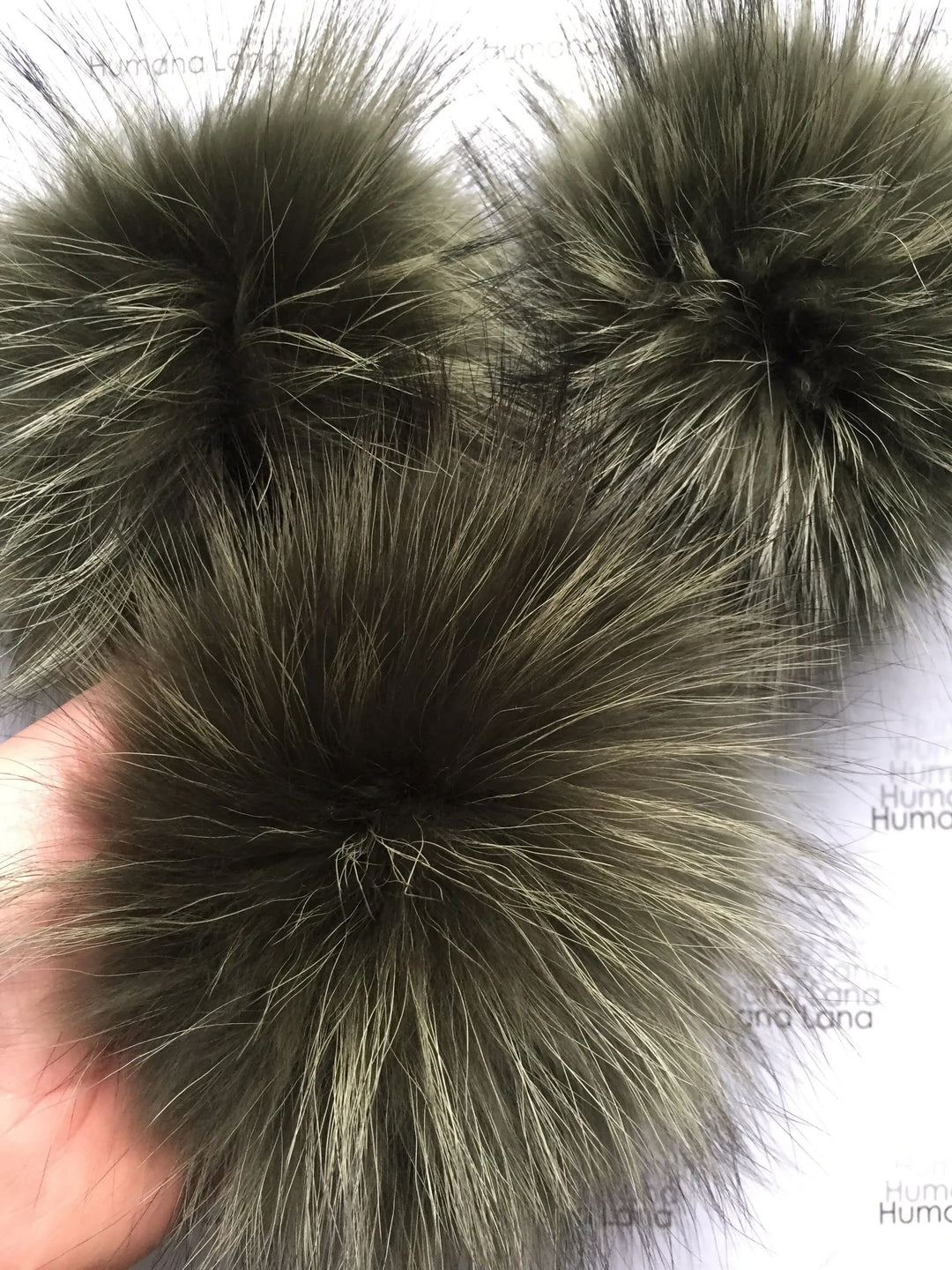 Pompon en fourrure Olive
