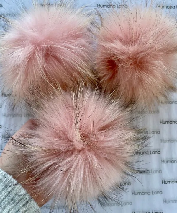 Pompon en fourrure Rose bisque